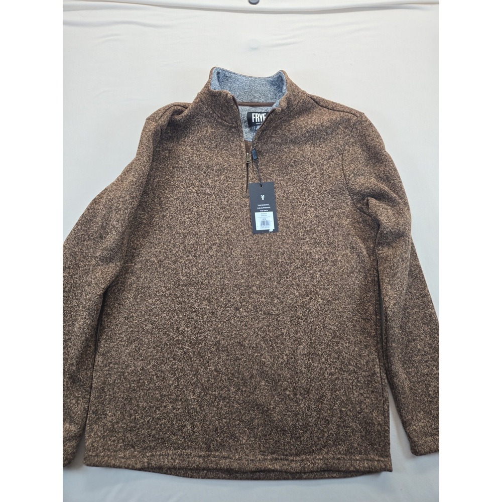 Frye Men's Quarter Zip Pullover Long Sleeve Tan Thermal Size Medium NWT